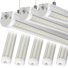 8FT U Shape 125W Integrated LED Tube Light, 6500K Clear White, 20000LM Super Bright, Flush Mount/Hanging, Linkable Shop Lights for Garage Workshop, Plug&Play, 8 Pack