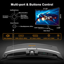 SANSUI 24 Inch Curved Gaming Monitor up to 180Hz MPRT 1ms with Built-in Speakers,FHD 1080P Computer Monitor Freesync 130% sRGB HDR,HDMI DP Ports VESA Mount Metal Stand(ES-G24C1 HDMI Cable Included)