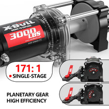 X-BULL New 12V DC 3000LBS IP68 Waterproof Electric Winch for Towing ATV/UTV, Boat, Off Road, Wireless Remote and Corded Control Recovery, Portable Synthetic Rope Electric Winch with Hawse Fairlead.