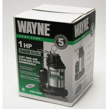 WAYNE - 1 HP Submersible Cast Iron and Stainless Steel Sump Pump with Integrated Vertical Float Switch - 6,100 Gallons Per Hour - Heavy Duty Basement Sump Pump