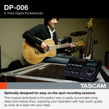 Tascam DP-006 6-Track Digital Pocketstudio Multi-Track Audio Recorder, Built-in Mics, Songwriting, Battery Operated