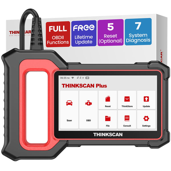 THINKCAR OBD2 Scanner, ThinkScan Plus S7 ABS,SRS,ECM,TCM,BCM,AC,IC System Diagnostic Scan Tool with 5 Special Services Options, Cover 94 Car Brands Code Reader, FCA AutoAuth, Wireless Update