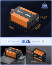 Ampeak 2000W Power Inverter Conversion Efficiency 89.37% Inverter 12V to 110V 3AC Outlets Dual 5V/3.1A USB Ports Modified Sine Power Inverters for Vehicles