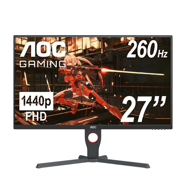 AOC 27G15 27 inch Gaming Monitor, Full HD 1920x1080, 180Hz 1ms, 1x HDMI 2.0, 1x Display Port, AMD FreeSync, HDR10, Pivot & Height Adjustable, Console Gaming Ready, 3-Year Zero-Bright-Dot