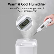 Pureal Tower Humidifier, 2.6Gal(10L) on Wheels, 3 Stage Warm&Cool Mist, Last 83 Hours, Large Room Bedroom with Mood Light, Humidity Setting, 12Hr Timer, 360°Nozzle