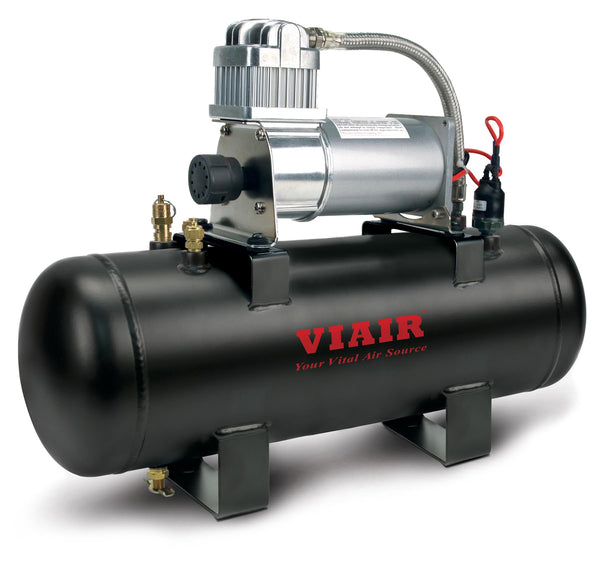 VIAIR 150 PSI High-Flow Air Source Kit | Portable On Board Air Compressor with 2 Gallon Tank for Truck, Air Horns, Suspension, Air Locker, Black