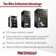 Wine Enthusiast 6-Bottle Countertop Wine Cooler – Compact Mini Fridge for Kitchen or Bedroom with 3 Shelves, Energy-Efficient Cooling, Adjustable Digital Temperature Control, Beverage Refrigerator