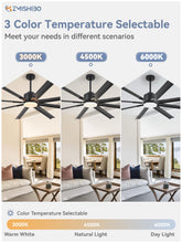 ZMISHIBO 72 inch Aluminium Blade Ceiling Fans with Lights and Remote, Outdoor Ceiling Fans for Patio Living Room with Quiet DC Motor, 6 Speed Reversible, 3 CCT, Black Industrial Ceiling Fan, 8 Blades