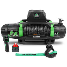 STEGODON Winch 13500 lb Winch 12V Waterproof Electric Winch Synthetic Rope Winch Off Road Winches with 2 in 1 Wireless Remote for Towing Jeep Truck Off Road (Jungle EX)