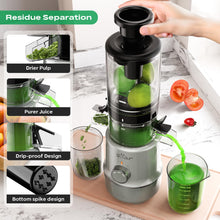 Bear Masticating Juicer Machine | Slow Cold Press Juicer with 4.1in Large Feeding Chute for Whole Fruits, Vegetables | Reversible Auger Easy to Clean