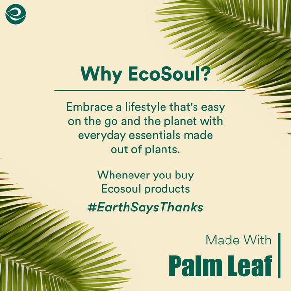 ECO SOUL Compostable 8 Inch Palm Leaf Square Plates (400 Count) Like Bamboo Plates | Biodegradable | Eco-Friendly, Microwave & Oven Safe