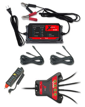 PulseTech 4-Station QuadLink 12V Battery Maintenance Kit | Includes XC400 Charger Mantainer, QuadLink, 12V Voltmeter and Two 25' Charger Lead Extensions