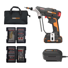 WORX Nitro 20V SwitchDriver 2.0 with 85 pc Accessory Kit, 2-in-1 Brushless Cordless Drill Driver, Drill Set Rotatable Dual 1/4