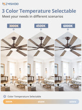 ZMISHIBO 72 inch Oil Rubbed Bronze Ceiling Fans with Lights and Remote, Indoor/Outdoor Farmhouse Ceiling Fan for Living Room Patio, 6 Speed Reversible Quiet DC Motor, 3CCT, Dual Finish Blades