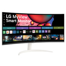 LG 34SR60QC-W 34-inch QHD (3440x1440) Curved MyView Smart Monitor with Streaming, UltraWide Screen, webOS, HDR10, 100Hz, Built-in Speaker, AirPlay2, Screen Share, Bluetooth, ThinQ App, White