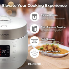 CUCKOO CRP-ST0609FW 6-Cup (Uncooked) / 12-Cup (Cooked) Twin Pressure Rice Cooker & Warmer with Nonstick Inner Pot, 16 Menu Options, 3 Voice Guide, Auto Clean (White)