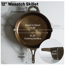 Backcountry Iron 12 Inch Smooth Wasatch Pre-Seasoned Round Cast Iron Skillet