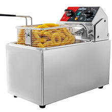 CROSSON 10Lbs Electric Countertop Deep Fryer with Easy Clean Rotary fryer head,30 Minitues Timer,Removable 304 SS Oil Tank with Handle,4.5L Deep Fryer With Basket for Home Use