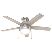 Hunter Fan Company 50278 Hunter Anslee Indoor Low Profile Ceiling Fan with LED Light and Pull Chain Control, 46