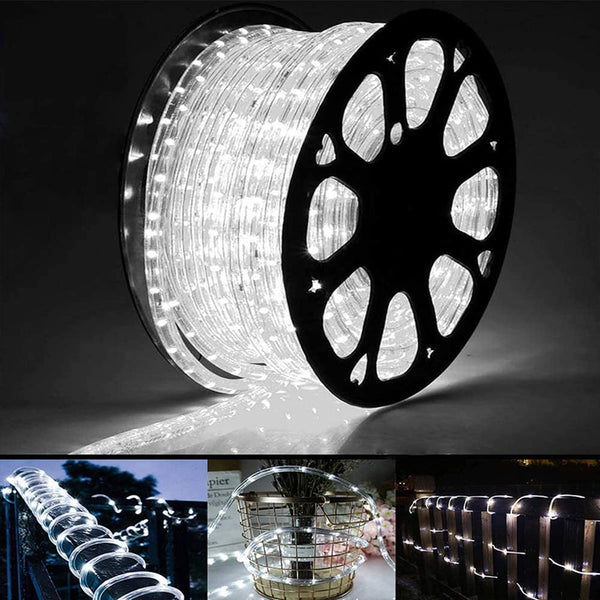 200ft LED Rope Lights Outdoor, 1440 LED Flexible Tube Lights with 8 Modes, Waterproof LED Rope Lighting for Outside, Garden, Patio, Bedroom, Party, Pool, Fences, Indoor Outdoor Decoration (White)