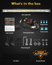 Auxbeam 42Inch 240W Curved LED Light Bar, 6 Modes Amber White Strobe Dual Color Fog Light, Spot Flood Combo Offroad Light Flashing Off Road Driving Light