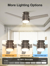 warmiplanet Flush Mount Ceiling Fans with Lights and Remote Control, 52-Inch,3 CCT Dimmable Light, Reversible Noiseless 6 Speeds DC Motor, Timer, Antique Nickel, 3-Blades，2 Pack