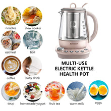 BUYDEEM K2693 Health Pot, Health-Care Beverage Electric Kettle with Thickened Glass, 9-in-1 Fully Automatic Programmable Brew Cooker, 1.5 L, Pink