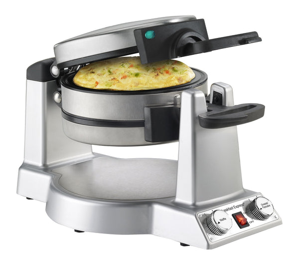 Cuisinart Breakfast Express Flip 1 Side Belgian Waffle & 1 Side Omelet Maker, Stainless Steel WAF-B50