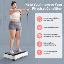 Vibration Plate Exercise Machine, Whole Body Workout Power Vibrate Fitness Platform Vibration Plate for Lymphatic Drainage, Home Training Equipment for Weight Loss & Toning