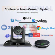 TONGVEO 10x Zoom Conference Room Video Camera System, All-in-One HD 1080P 60fps 10X Optical Zoom USB3.0 HDMI PTZ Camera and Bluetooth Conference Speaker with Microphones Bundle for Medium Room