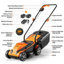 LawnMaster CLM2413A Cordless 13-Inch Lawn Mower 24V Max with 2X4.0Ah Battery and a Charger