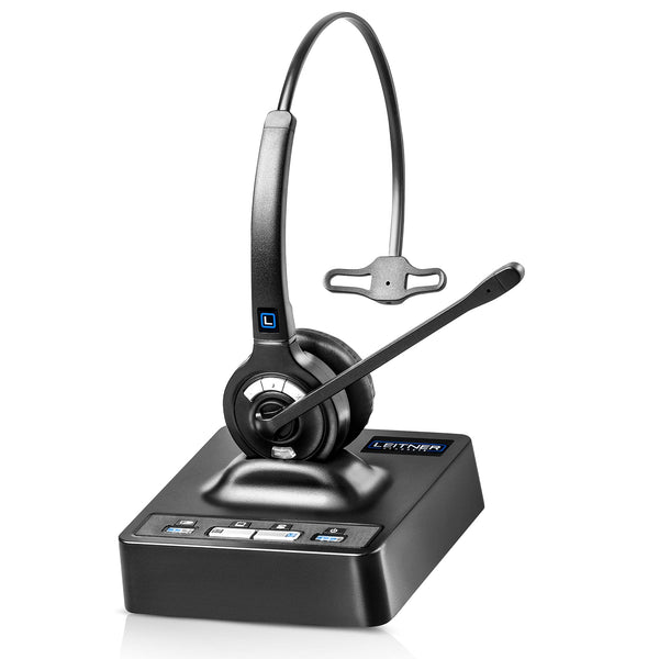 Leitner LH270 2-in-1 Wireless DECT Headset with Mic – Computer and Telephone Compatible – NOT Bluetooth – 5 Year Warranty