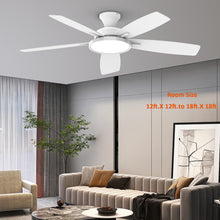 TALOYA 52 inch Ceiling Fans with Lights,Remote Control Multifunctional Quiet Fan with Three Color Temperature and Dimmable Light with Reversible Blades White