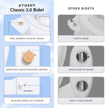 TUSHY Classic 3.0 Bidet Toilet Seat Attachment - A Non-Electric Self Cleaning Water Sprayer with Adjustable Water Pressure Nozzle, Angle Control & Easy Home Installation (Bamboo)