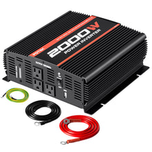 POTEK 2000W Power Inverter 3 AC Outlets 12V DC to 110V AC Car Inverter with 2A USB Port Black