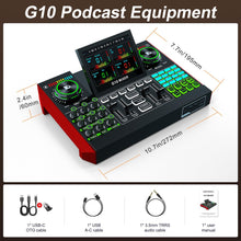 Tenlamp G10 Gaming Audio Mixer,Sound Board for Pc Professional Streaming Sound Card with 48VPhantom Power,XLR and 3.5mm audio interface for Podcast YouTube TikTok Live Streaming Studio Recording