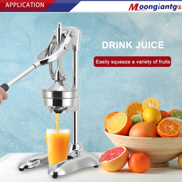 Moongiantgo Commercial Manual Juicer, Hand Press Citrus Juicer Extractor with 2 Reusable Fruit Bags, Easy To Clean, Fruit Squeezer Juicer Machine for Pomegranate Orange Lime Lemon