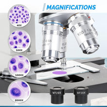 AmScope OMAX 40X-2000X Lab LED Binocular Compound Microscope with Double Layer Mechanical Stage and Coaxial Coarse/Fine Focusing Knob