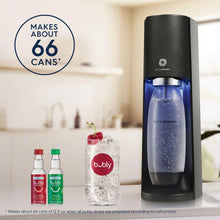 SodaStream - E-TERRA Soda Maker | VALUE BUNDLE | 3 Automatic Carbonation Levels | Includes 2x CO2 Cylinders, 3x 32 Fl Oz Dishwasher Safe Bottles, 2x Bubly Fruit Flavor Drops, 1x Power Adapter | Black