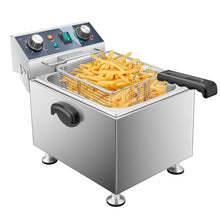 WaterElfo Electric Deep Fryer - 13L 13.7QT Commercial Deep Fryer 1800W 120V18.7Pounds withTroperature Control and Timer Large Basket Fryer for Commercial and Domestic Kitchens