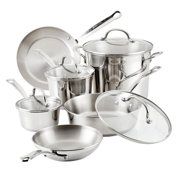 Farberware Millennium Stainless Steel Cookware Pots and Pans Set, 10 Piece