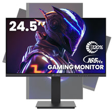 CRUA 24.5Inch Gaming Monitor 144Hz/165Hz, FHD(1920x1080P) 120% sRGB Computer Monitor, Height/Pivot/Swivel/Tilt Adjustable Vertical Monitor, Support FreeSync, DP,HDMI, Wall Mount (75mmX75mm)