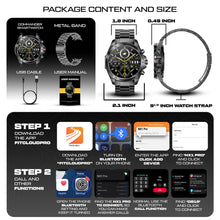 ALPHAGEAR Commander Smartwatch for iPhone & Android, Rugged Smart Watch (Answer/Make Call), Wellness Tracker with 1.43