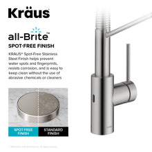 KRAUS Oletto Touchless Sensor Commercial Pull-Down Single Handle Kitchen Faucet with QuickDock Top Mount Assembly in Spot Free Stainless Steel, KSF-2631SFS