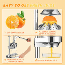 Moongiantgo Commercial Manual Juicer, Hand Press Citrus Juicer Extractor with 2 Reusable Fruit Bags, Easy To Clean, Fruit Squeezer Juicer Machine for Pomegranate Orange Lime Lemon