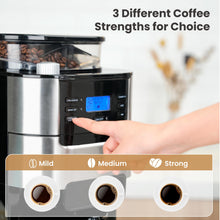 Gevi 10-Cup Drip Coffee Maker with Built-in Grinder, Programmable Brew Coffee Machine with Timer, Reusable Filter, 1.5L Water Tank, Coffee Pot, Warming Plate Burr Grinder Combo