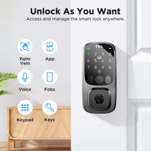 TCL D1 Pro Palm Vein Smart Lock, Keyless Entry Door Lock, Upgraded Rechargeable Battery, Front Door Smart deadboalt, App Remote Control, Auto-Lock, Waterproof, Works with Alexa