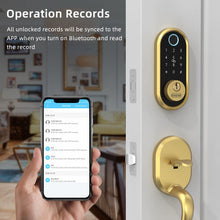 Smart Lock SMONET Bluetooth Keyless Entry Keypad Smart Deadbolt-Fingerprint Electronic Deadbolt Lock, Remote Ekeys Sharing, Easy to Install for Homes and Hotel Works with Alexa(Gateway Not Included)