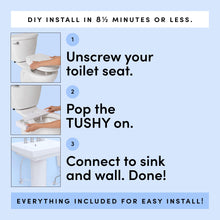 TUSHY Spa Warm Water Bidet Attachment for Toilet. Universal Fit, Easy Install (Requires Sink Access for Optional Temperature Control) Self Cleaning, Adjustable Pressure, Angle Control, Platinum Knob