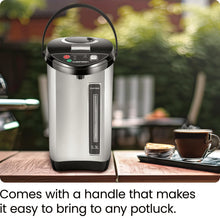 Chefman Electric Hot Water Pot Urn w/ Manual Dispense Buttons, Safety Lock, Instant Heating for Coffee & Tea, Auto-Shutoff/Boil Dry Protection, Insulated Stainless Steel, 5.3L/5.6 Qt/30+ Cups